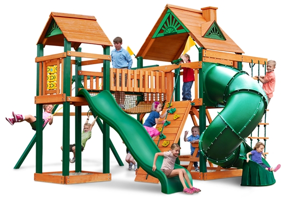 playset with tube slide