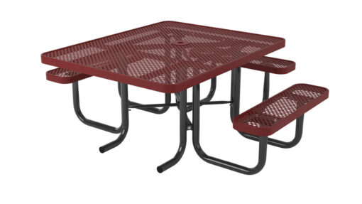 Square Portable Picnic Table with Perforated Steel - Image 2