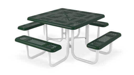 Square Portable Picnic Table with Perforated Steel